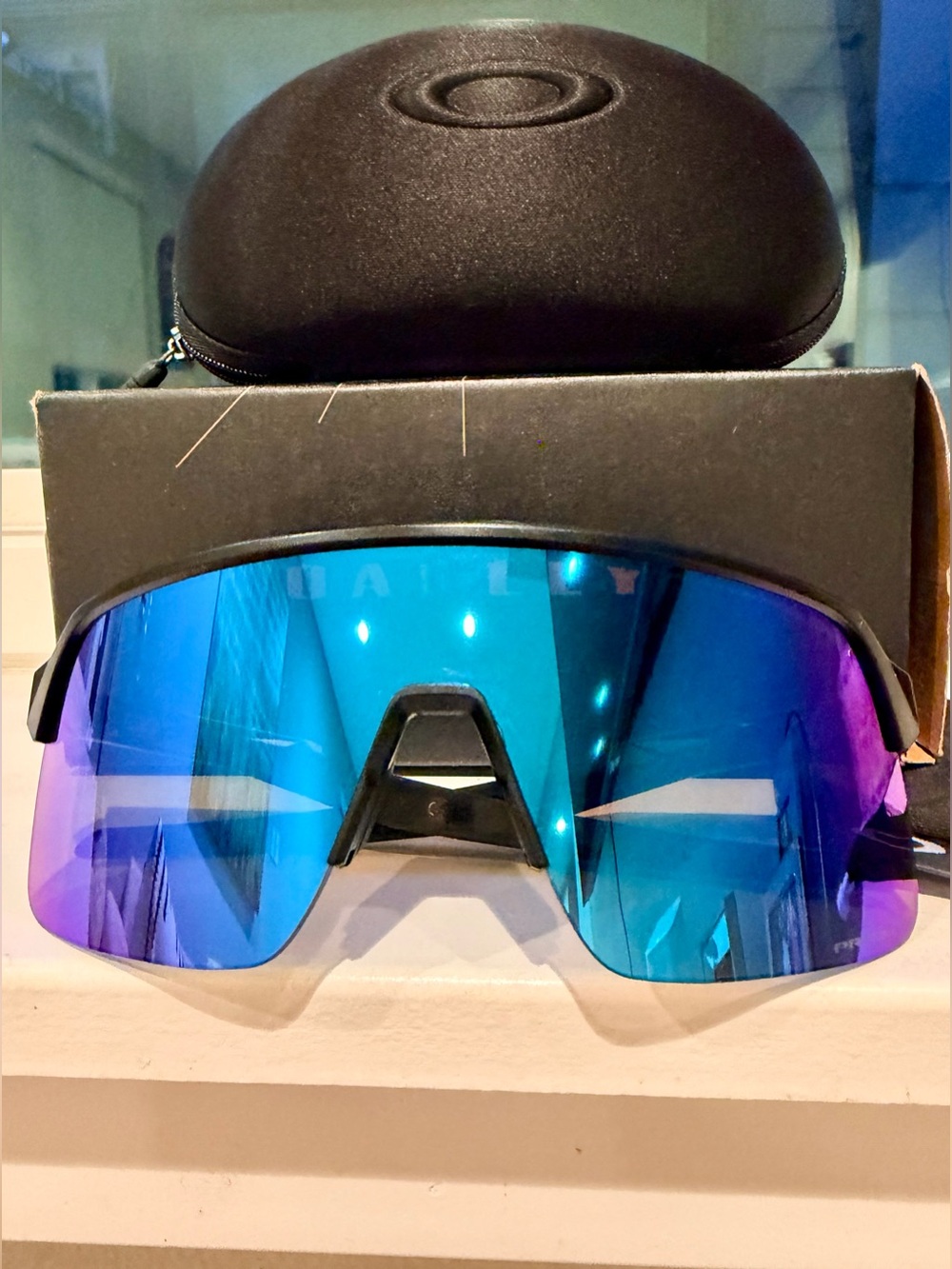 Oakley Sutro Lite Prizm Sapphire Sunglasses Mirrored Blue Shield Frame
